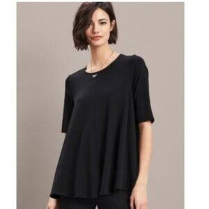 Eileen Fisher Lightweight Viscose-Jersey Elbow-Sleeve Tunic - PS